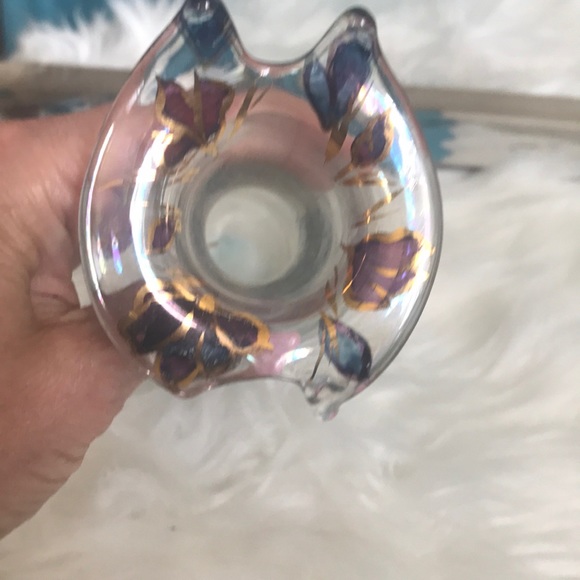 Bud Vase Hand Painted Glass Handmade Unique European Home Accent Decor Gift - Picture 4 of 4